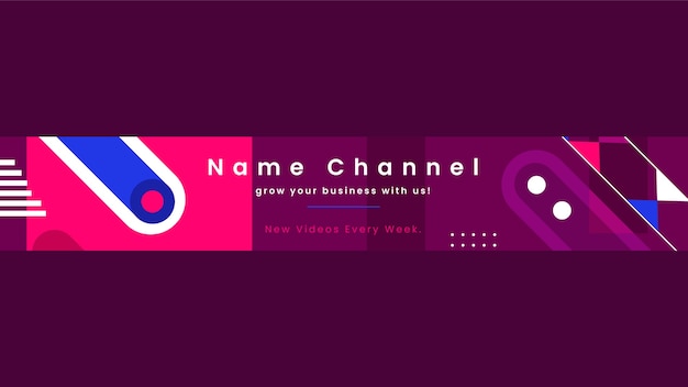 Abstract youtube banner template flat style