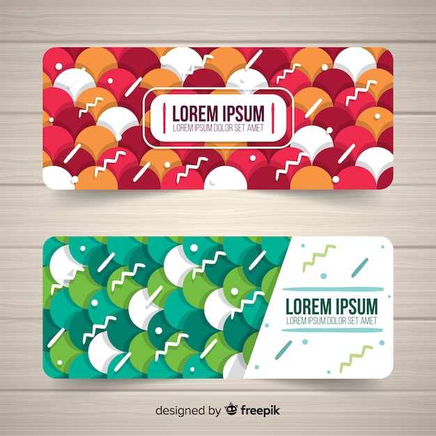 Free Vector abstracts banners with colorful shapes