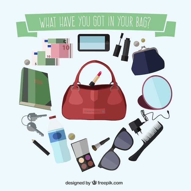 Free Vector accessories in the bag