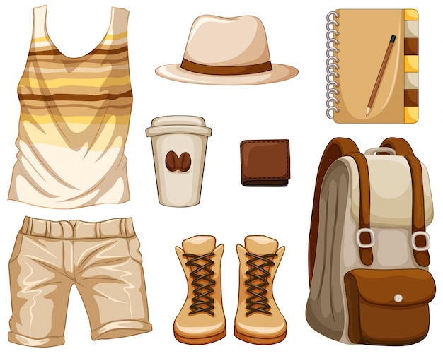 Free Vector accessories for hipster boy illustration