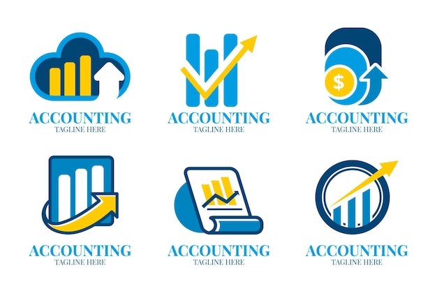 Accounting logo collection in flat design