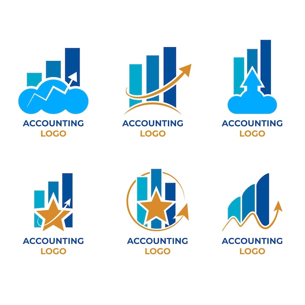 Free Vector accounting logo set in flat design