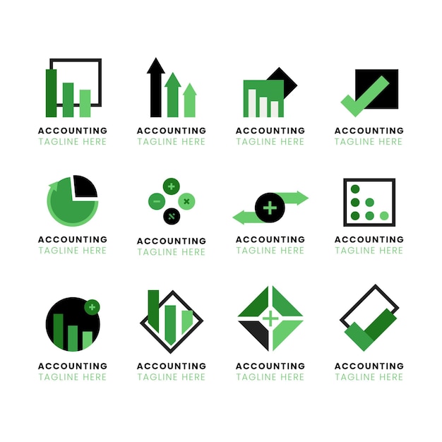 Free Vector accounting logo set in flat design