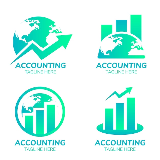 Free Vector accounting logo set in flat design