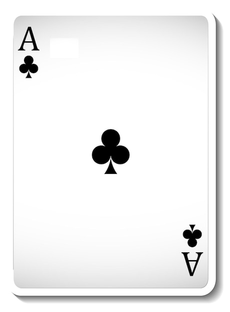 Free vector ace of clubs playing card isolated