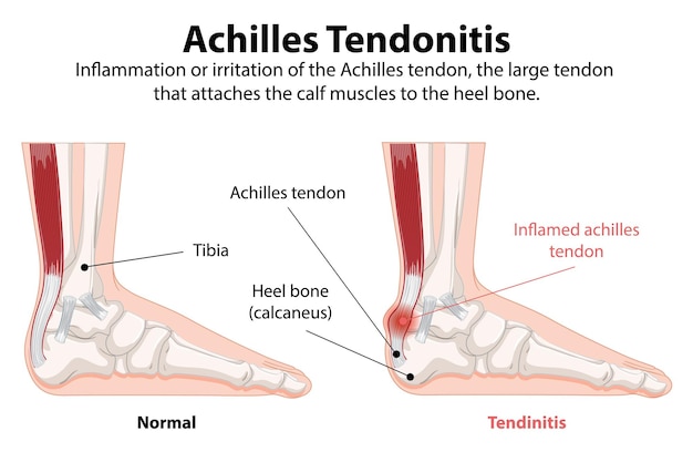 Free Vector achilles tendonitis illustration