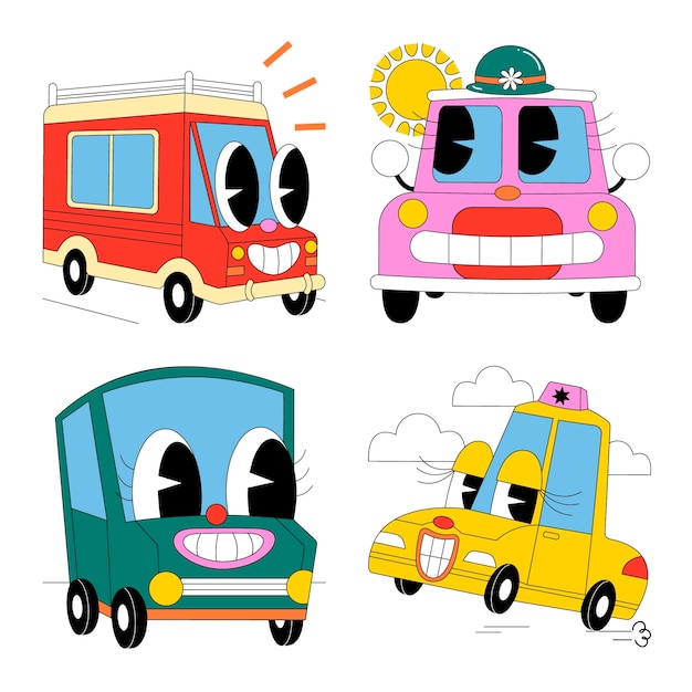 Acid cars stickers collection