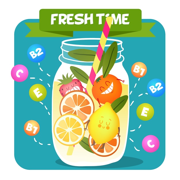 Free Vector acid fruits juice background