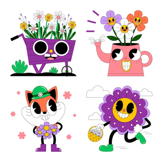 Acid spring stickers set