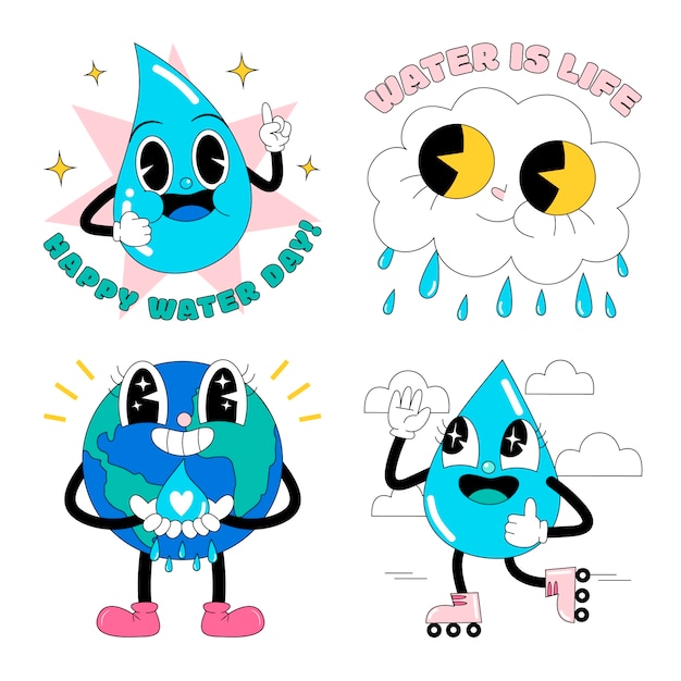 Free vector acid  world water set