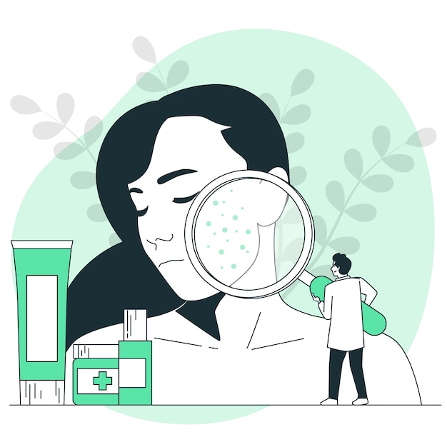 Free vector acne treatment concept illustration