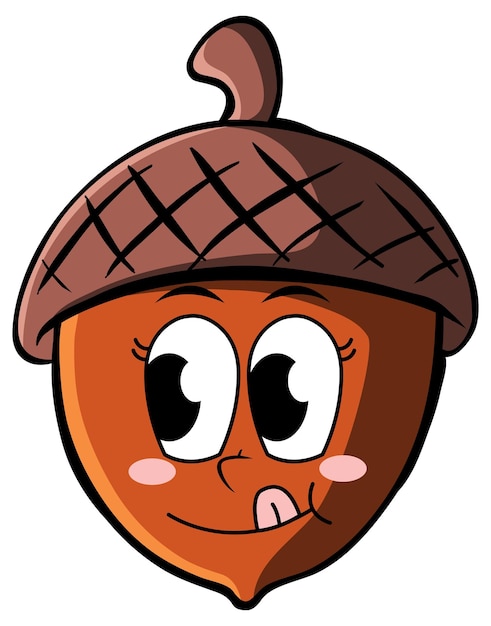 Free Vector acorn with happy face