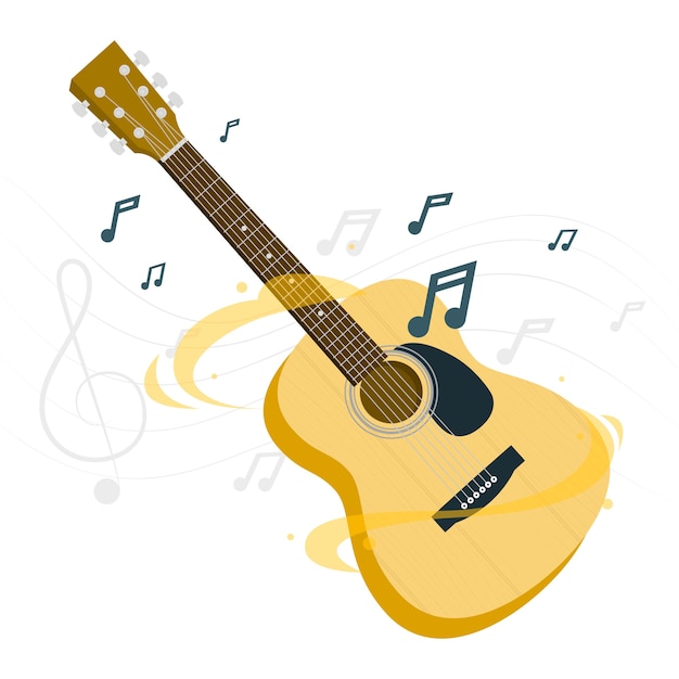 Free Vector acoustic guitar concept illustration