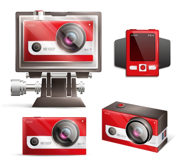 Free Vector action camera set