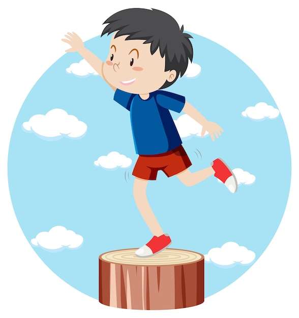 Free Vector active boy simple cartoon character