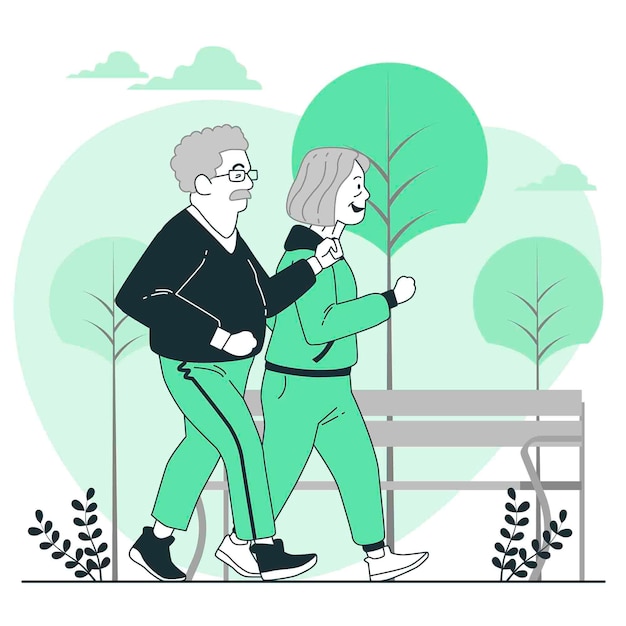 Free Vector active elderly people concept illustration