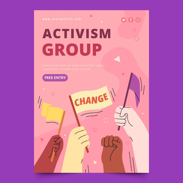 Activism poster template design