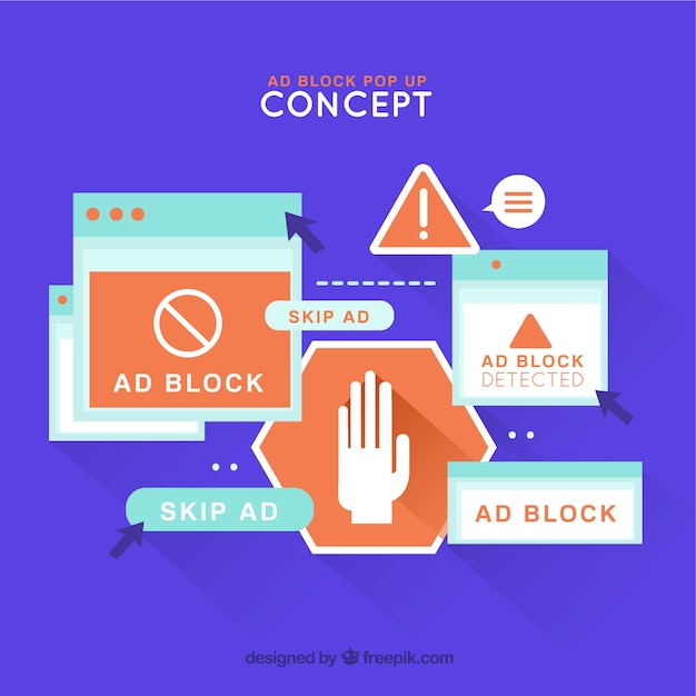 Ad block concept with flat design