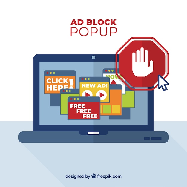 Ad block concept with flat design