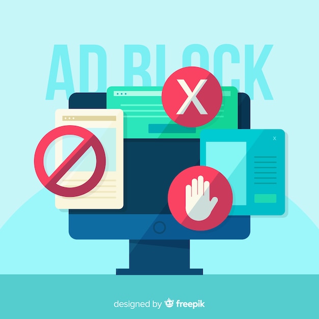 Ad block pop up banner concept