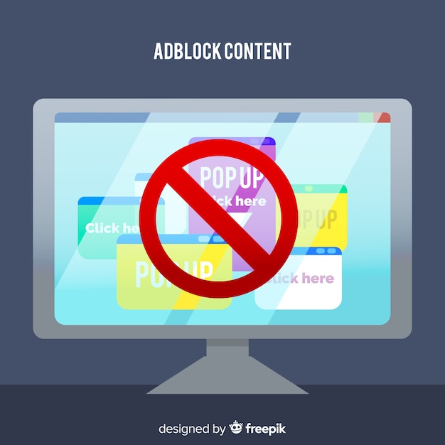 Free vector adblock content concept