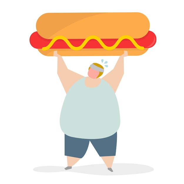 Free Vector addicted to junk food and snacks