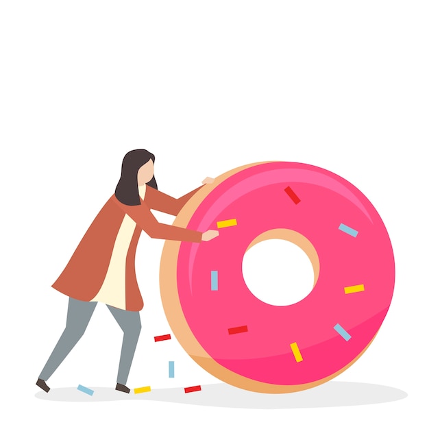 Free Vector addicted to sweets and sugar