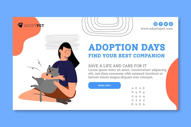 Adopt a pet banner template