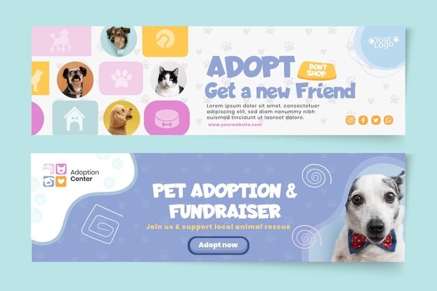 Adopt a pet banner template