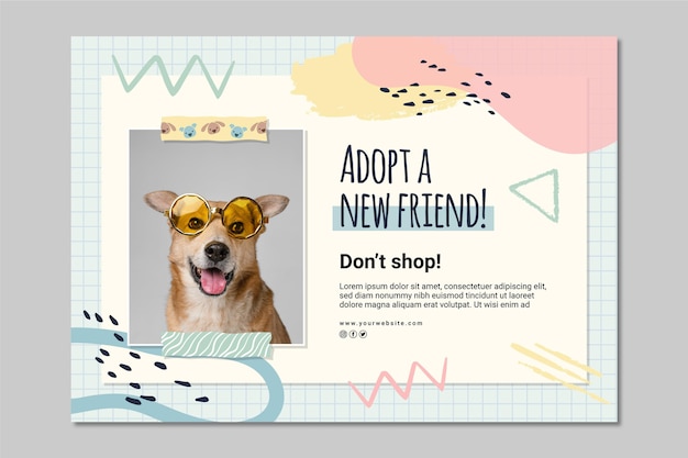 Free Vector adopt a pet banner template