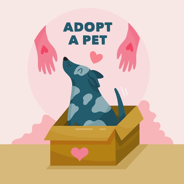 Free Vector adopt a pet concept illustration with dog