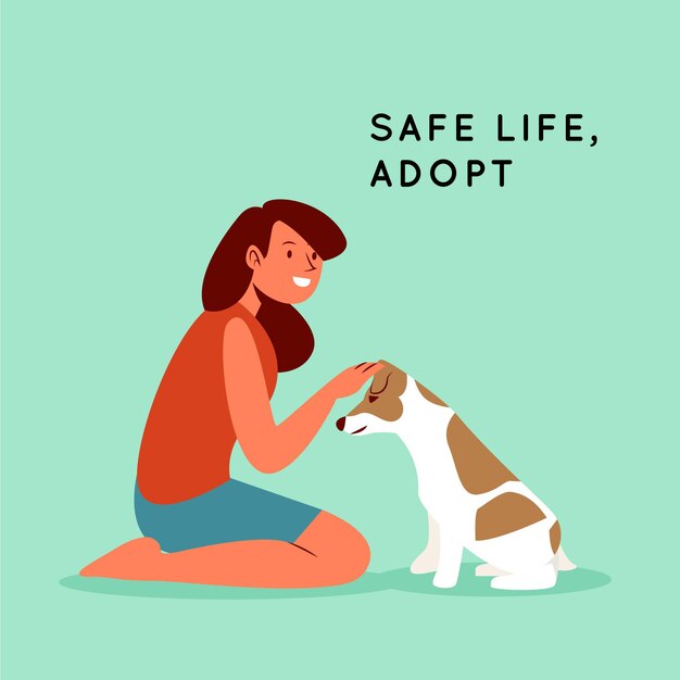 Adopt a pet concept with woman and dog