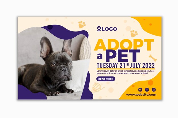 Adopt a pet horizontal banner