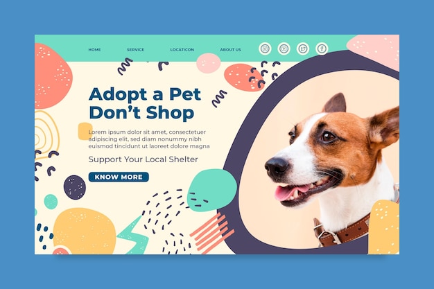 Adopt a pet landing page template