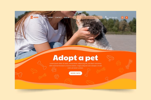 Adopt a pet landing page template