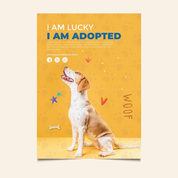 Free Vector adopt a pet poster template