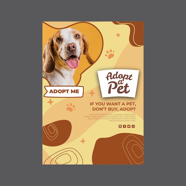 Adopt a pet poster template