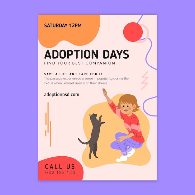 Adopt a pet poster template