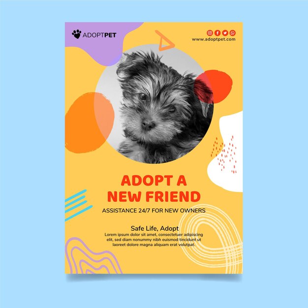 Adopt a pet poster template