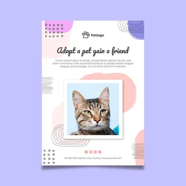 Adopt a pet poster with cute animals