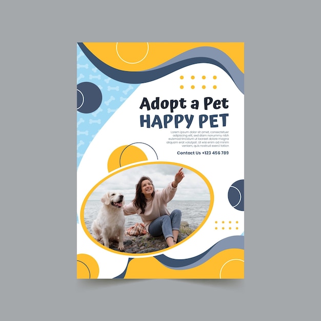 Adopt a pet vertical poster template