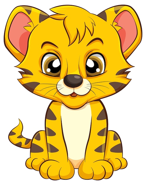 Adorable Baby Tiger Cartoon Character