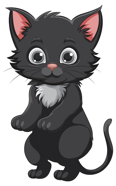 Free Vector adorable black kitten vector illustration