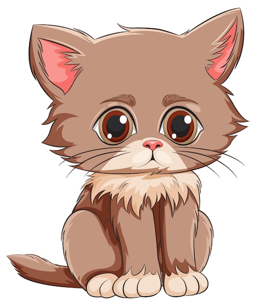 Free vector adorable brown kitten vector illustration