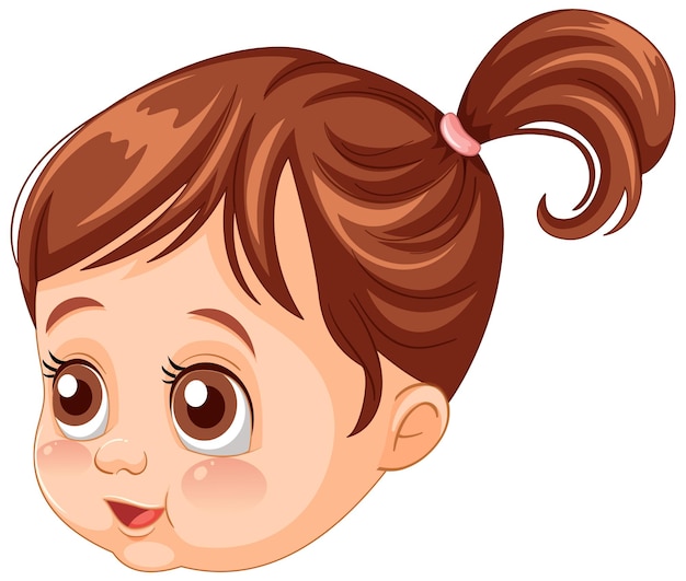 Free Vector adorable cartoon toddler with ponytail