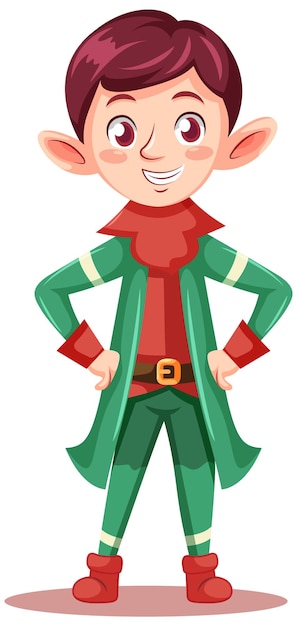 Free Vector adorable christmas elf cartoon character