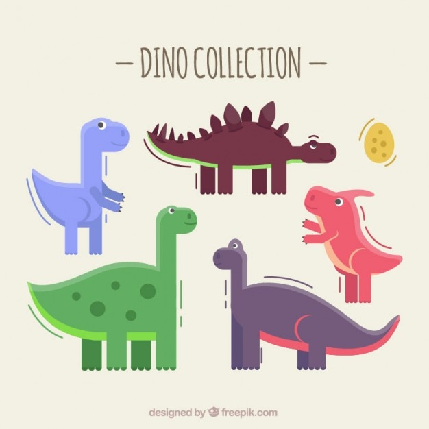 Free Vector adorable dino collection