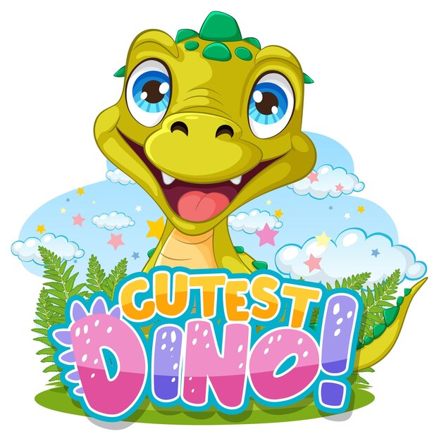 Adorable Dinosaur in a Cheerful Landscape