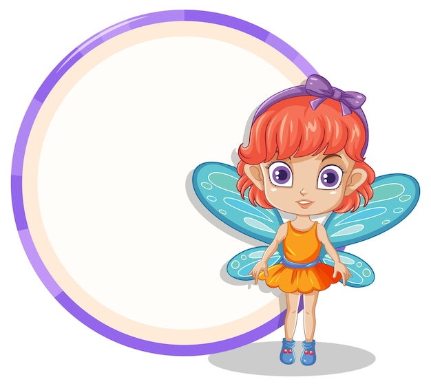 Free Vector adorable fairy child with colorful wings