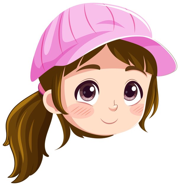 Adorable Girl Face on White Background